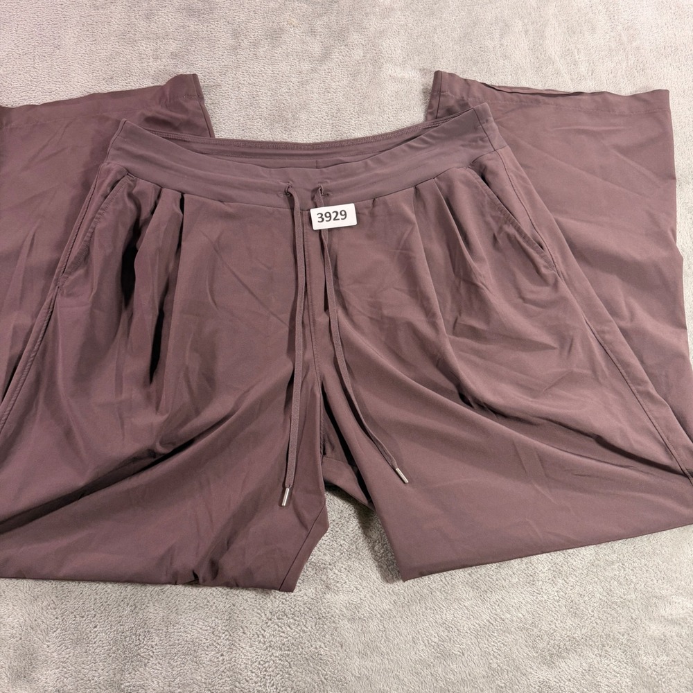 CALIA Wide Leg Pants Womens XL Brown Drawstring Stretch Activewear RN104141